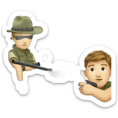 Un chat avec un sniper qui tire sur un allemands sticker