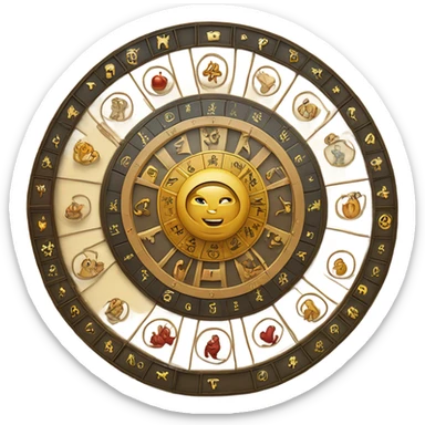 The astrological wheel in miniature form  sticker