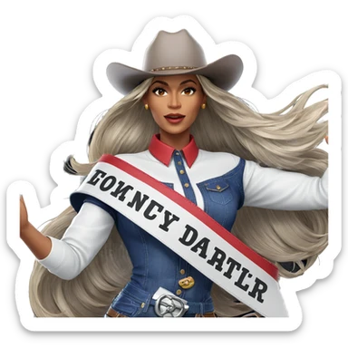 cowgirl hat fashion pose sticker