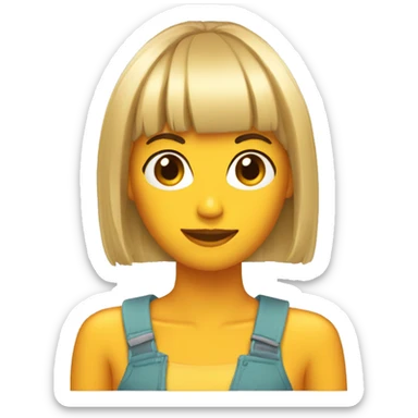 Chica con flequillo sticker