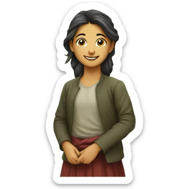 smiling girl under a tree, Kurdish  sticker