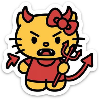 demonic Hello Kitty sticker