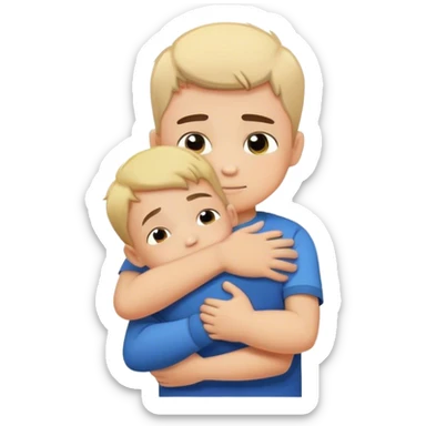 Little boy, being crushed by hug ￼ sticker