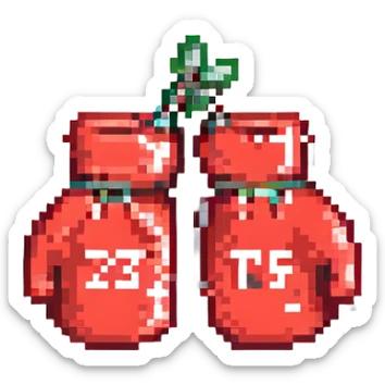 красные боксерские перчатки с надписью "23", no background sticker