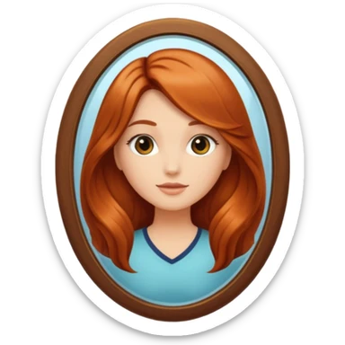 mirror with a reflection of perfect hair sticker