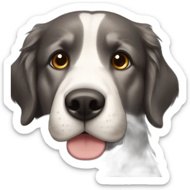 black golden retriever with brown eyes and white patch around nose sticker