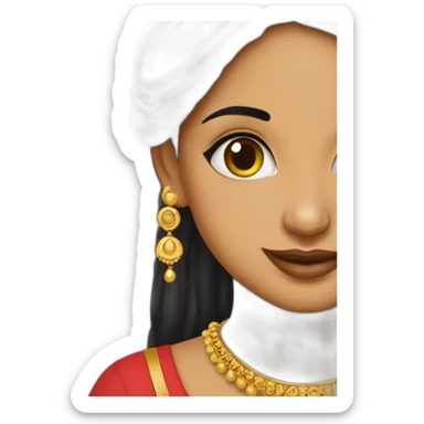 punjabi earring girl sticker