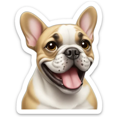 Happy French bulldog sticker