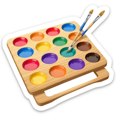 Palette with brushes sticker