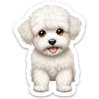 White maltipoo yoga mat sticker