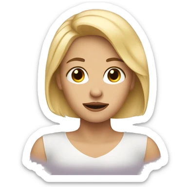 A blonde woman who has emotions sticker