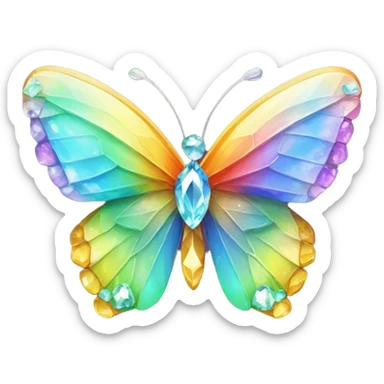 One Rainbow-Diamond-Gem-Butterfly-Crystal-Fly sticker