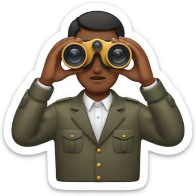 black hands holding  binoculars sticker