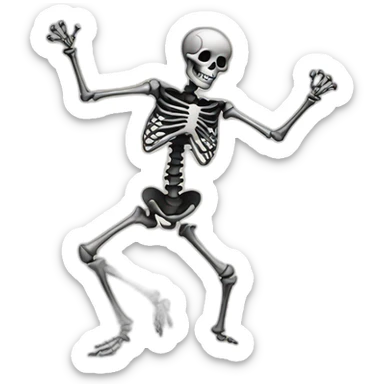 dancing skeleton sticker