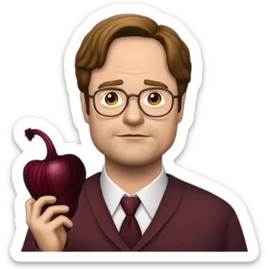 Dwight Schrute eating beetroot sticker