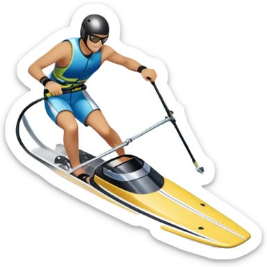 An icon featuring a close-up collage of water skis, splashing water across the surface. The design highlights the motion of the skis cutting through the water and the boat’s wake. Transparent background emphasizes the thrill of water skiing. sticker