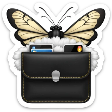 empty wallet with moths coming out sticker