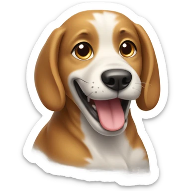 Dog wagging tail sticker