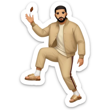 Drake throwing a slipper at Kendrick Lamar sticker