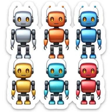 Wholesome cute robots sticker