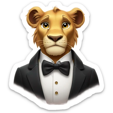4K Quality, Simba The Lion King in a tuxedo sticker