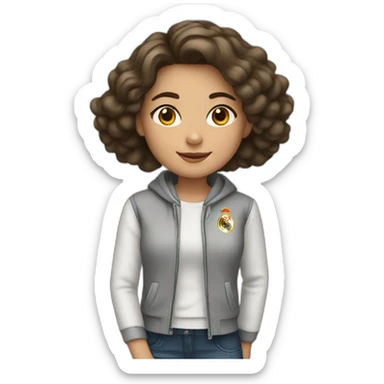 Girl wearing Madrid clothes  sticker
