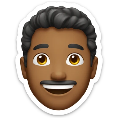 brown man smile sticker