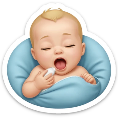 A newborn baby yawning. sticker