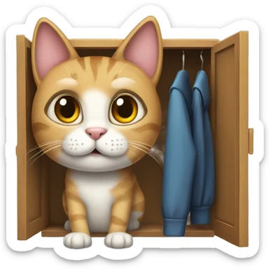 Cat in wardrobe  sticker
