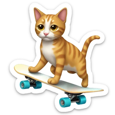 Gato andando en skate sticker