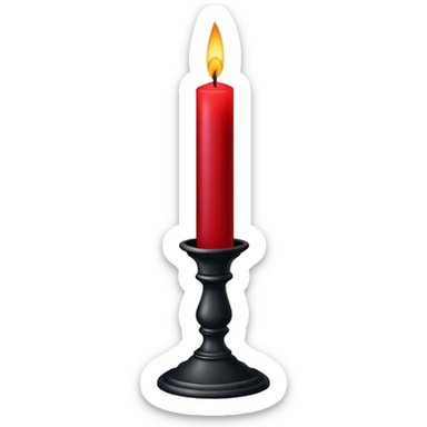 Dark Red candle on a black stand sticker