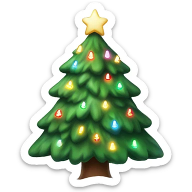 Christmas tree with lights and a little bit of snow sticker