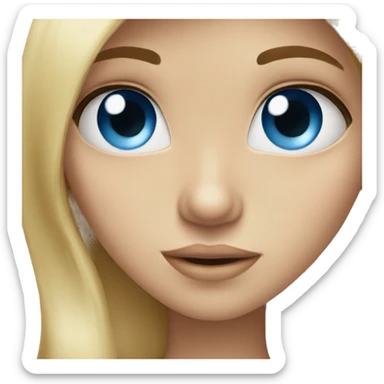 long blonde hair blue eyed girl kiss sticker