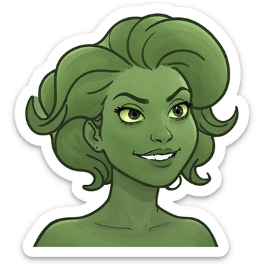 Make a woman doing a sassy hair flip sticker