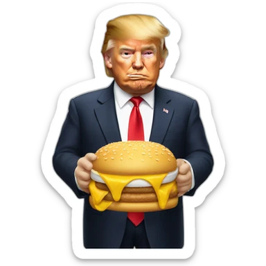 Donald-trump-eating-mcdonalds sticker