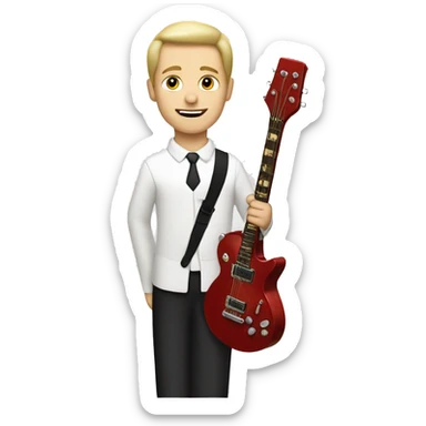 white church choirboy with electric guitar in hand sticker