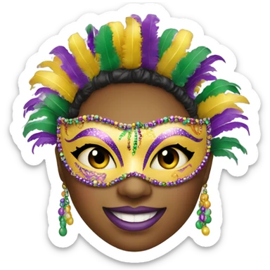Girl at Mardi Gras sticker