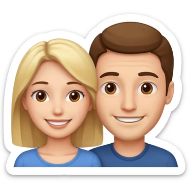 Man head against woman head sticker