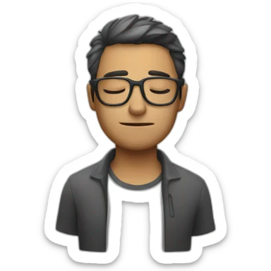 A tired man with smokey glasses sticker