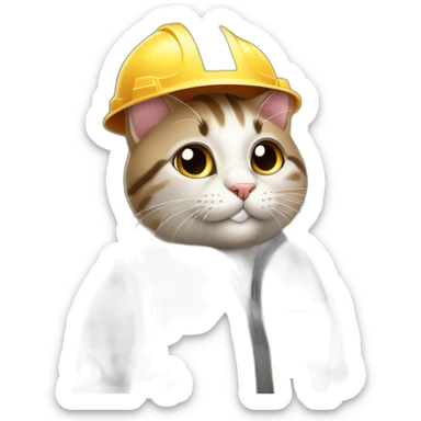 Animated image of a cat working at a construction site. sticker