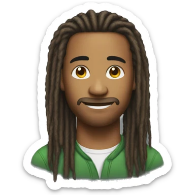 dread lock on his hair without beard sticker