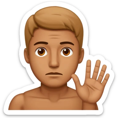 A man saying no with a nonchalant look sticker