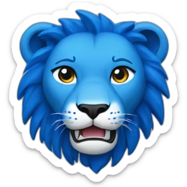 detroit blue lion sticker