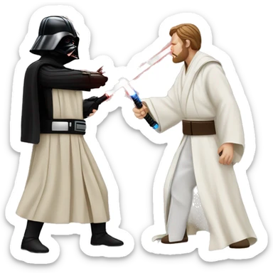 obi wan kenobi and darth vader fight the last battle sticker
