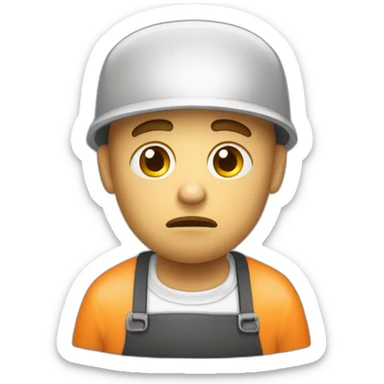 prisonnier noir triste mange poulet frit sticker