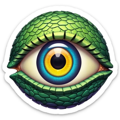 Realistic Reptile eye with sharp slotted pupil iris in a circle  sticker