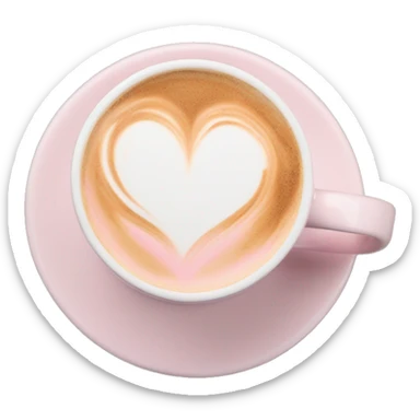  pale pink coffee mug heart shaped latte art cappuccino sticker