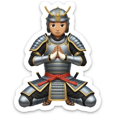 kneeling samurai sticker