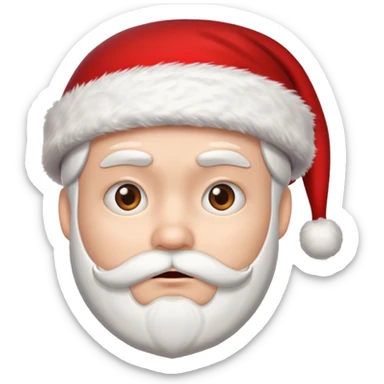 Fearful Face coupled with a Santa hat sticker