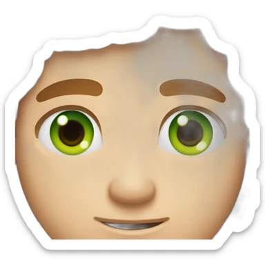 Handsome man with green eyes and brown hair and dimbles sticker